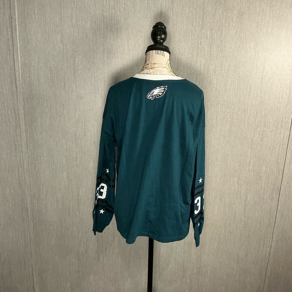 Philadelphia Eagles Women's Long Sleeve Tee - Teal Size XL - Picture 5 of 11